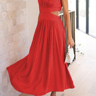 WW | Mock Neck Cutout Midi Kleid