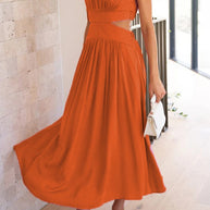 WW | Mock Neck Cutout Midi Kleid