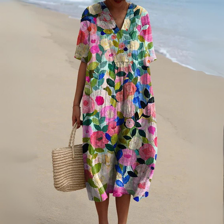 W&W Mode | Buntes Baumwoll-Sommerkleid