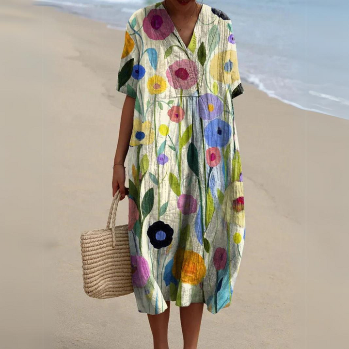 W&W Mode | Buntes Baumwoll-Sommerkleid