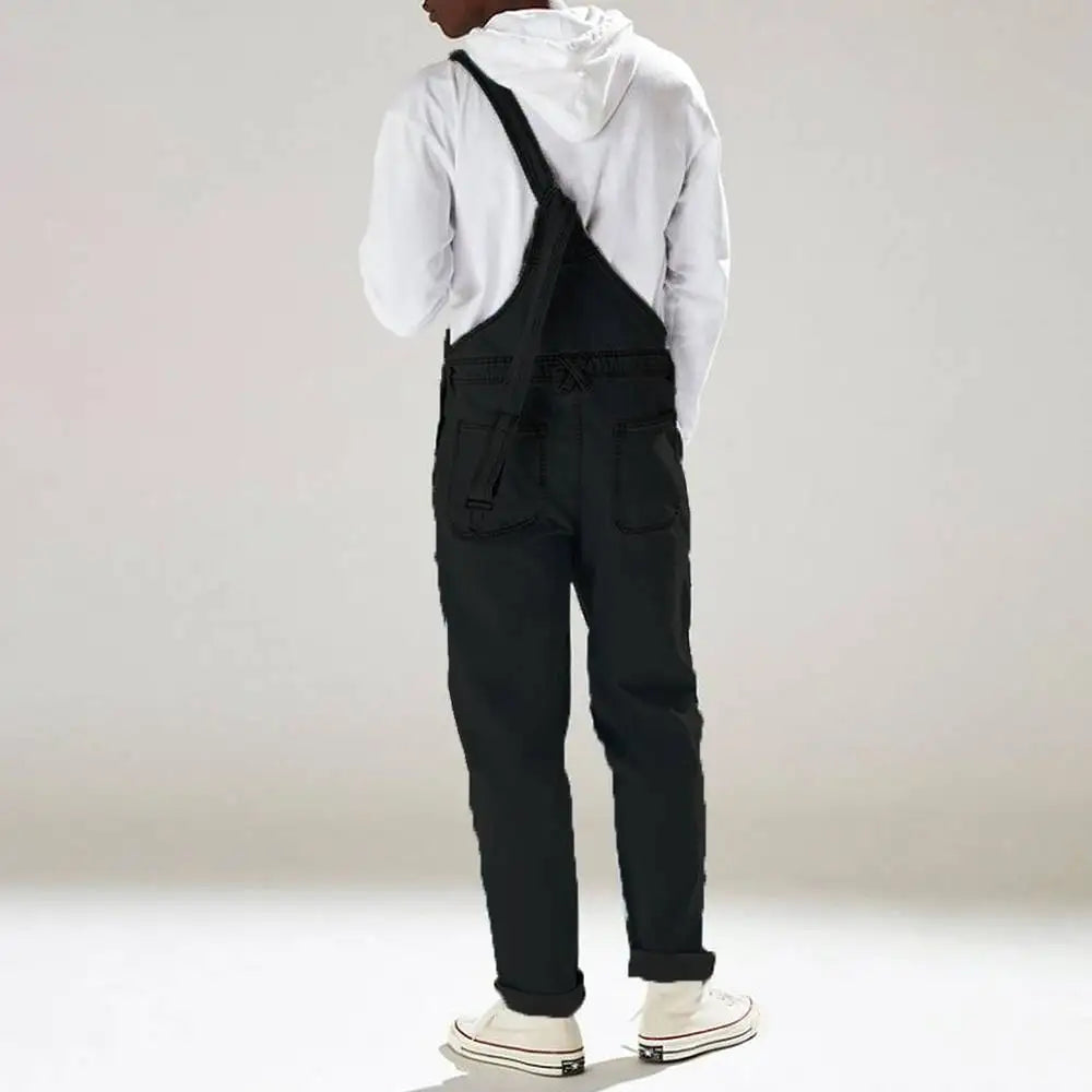 WW | Lässige Jumpsuits aus Denim mit Verstellbaren Trägern und Taschen