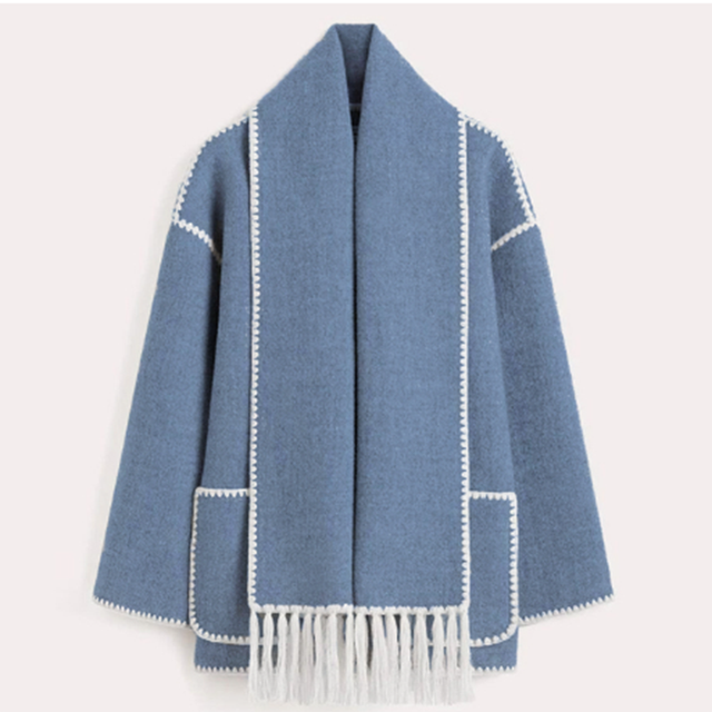 WW - Damen Wollschal Quastenjacke