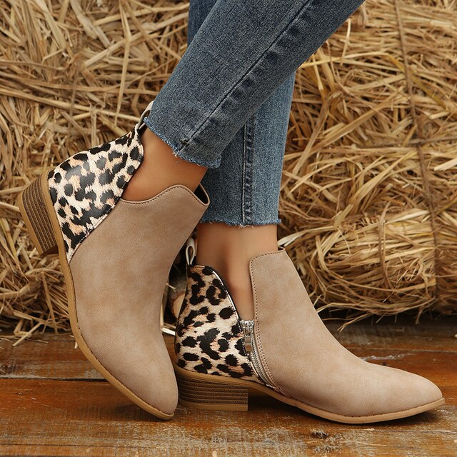 Leoparden-Stiefeletten