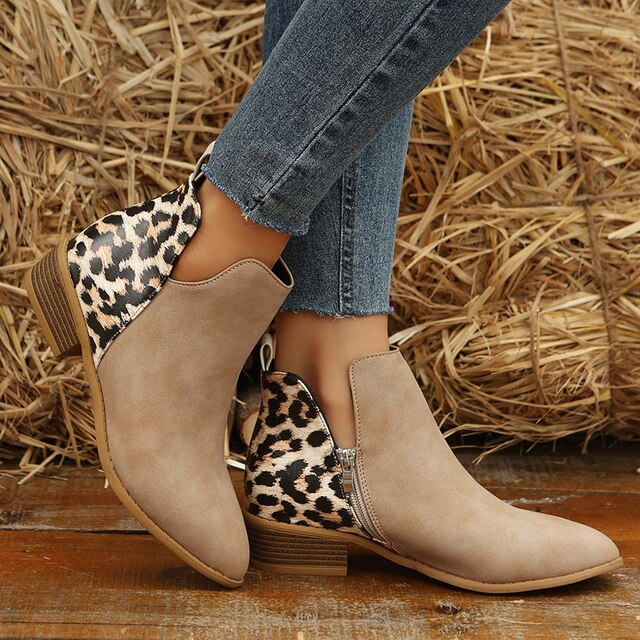 Leoparden-Stiefeletten