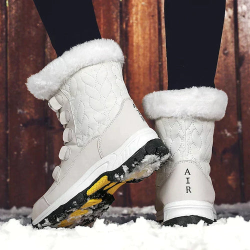 W&W Mode | Klassische Winter Midi Stiefel mit Futter für Frauen