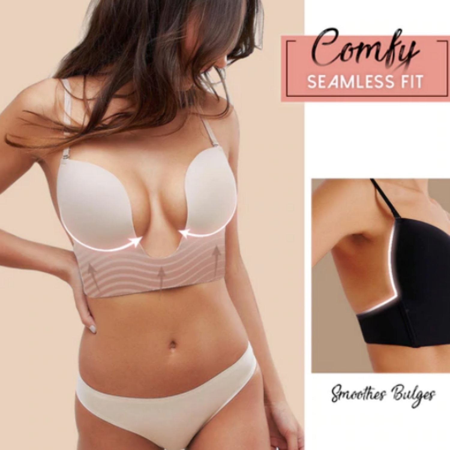 WW | Tauchen BH, tiefer Ausschnitt -Push-Up BH mit tiefem Ausschnitt und offenem Rücken!