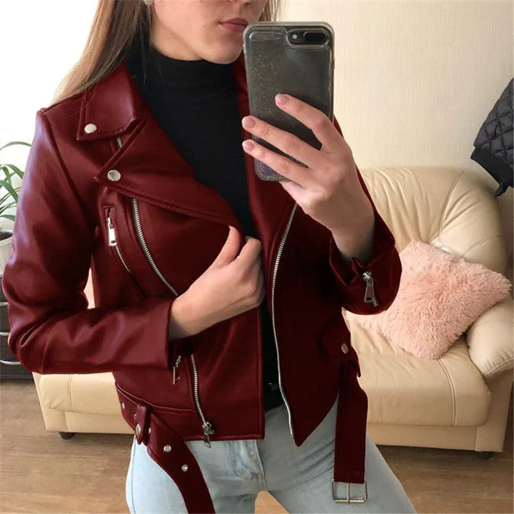 W&W Mode | Lederjacke Mit Herbst-Winter Wärme Für Frauen