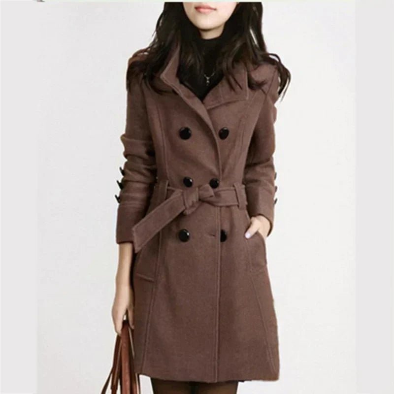 W&W Mode | Mantel Mit Gürtel Für Herbst Winter Wärme Für Frauen