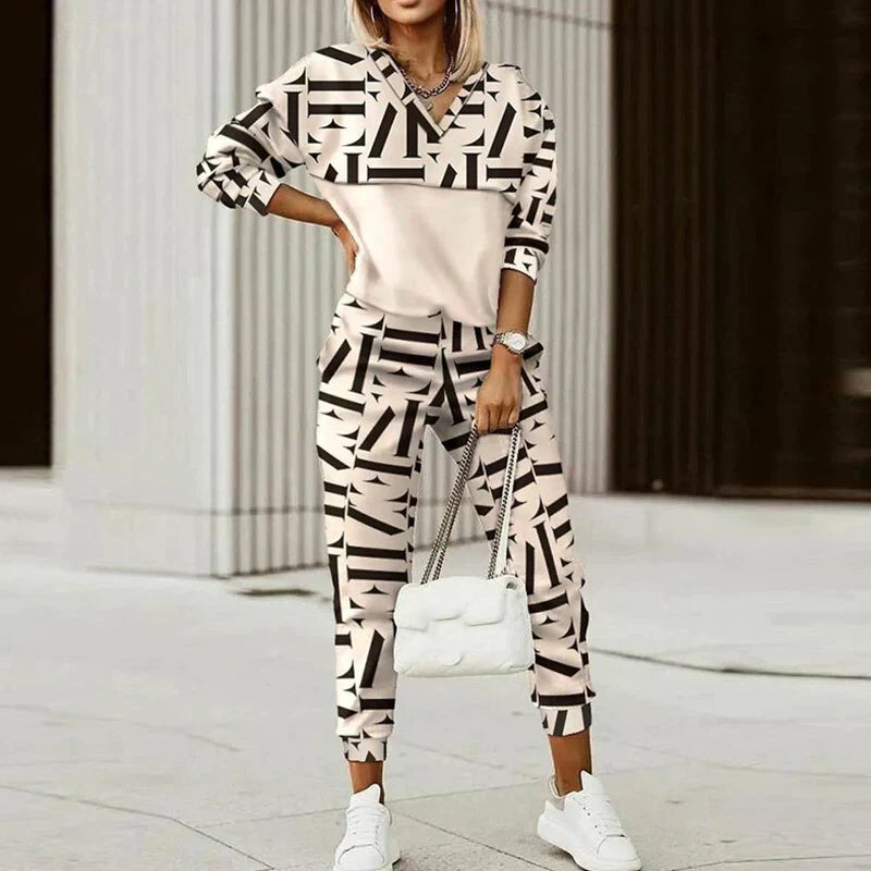 W&W Mode | Damen Stilvoll 2 Teile Jogginganzug Set