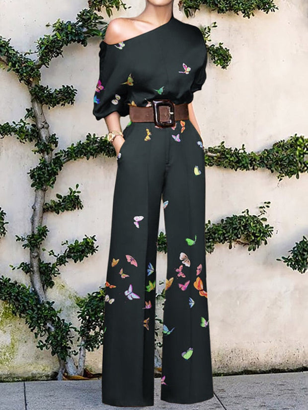 WW | trägerloser Jumpsuit mit Blumenmuster