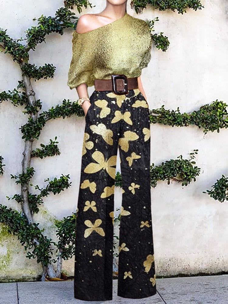 W&W Mode | trägerloser Jumpsuit mit Blumenmuster