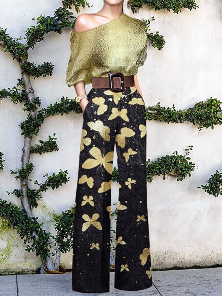 WW | trägerloser Jumpsuit mit Blumenmuster