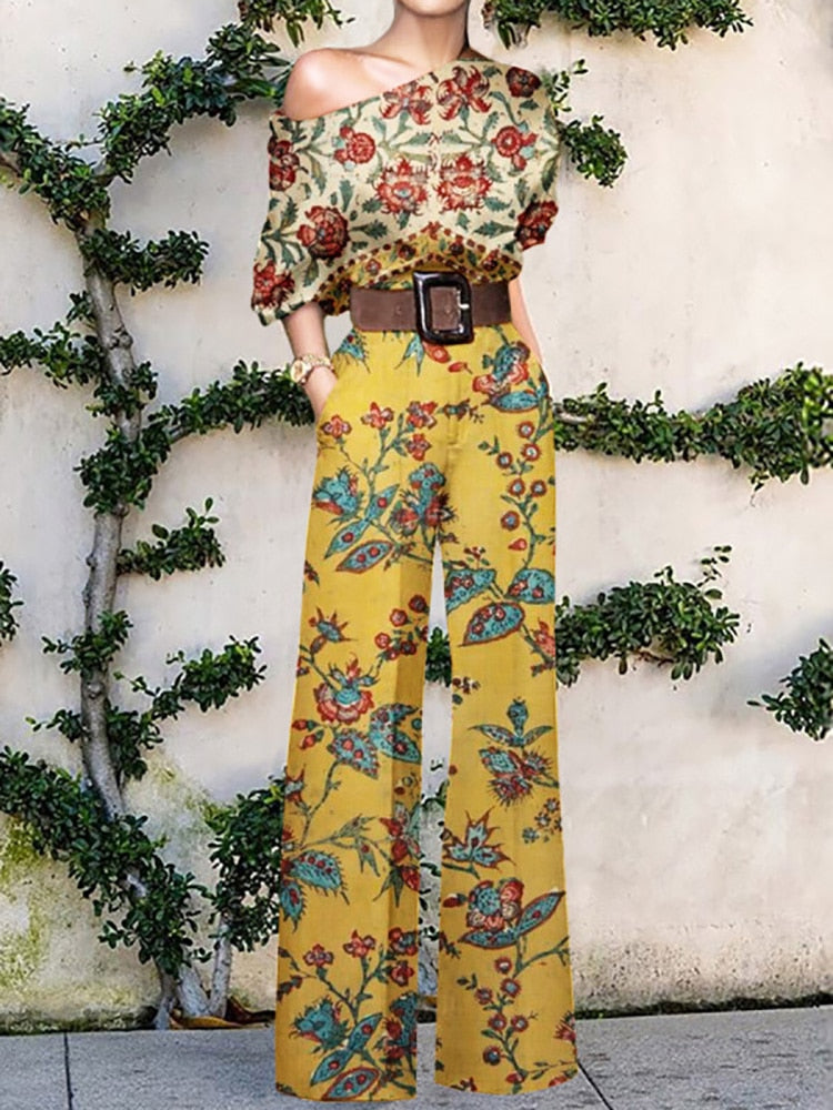 WW | trägerloser Jumpsuit mit Blumenmuster