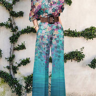 WW | trägerloser Jumpsuit mit Blumenmuster