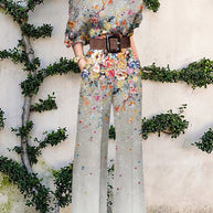 WW | trägerloser Jumpsuit mit Blumenmuster