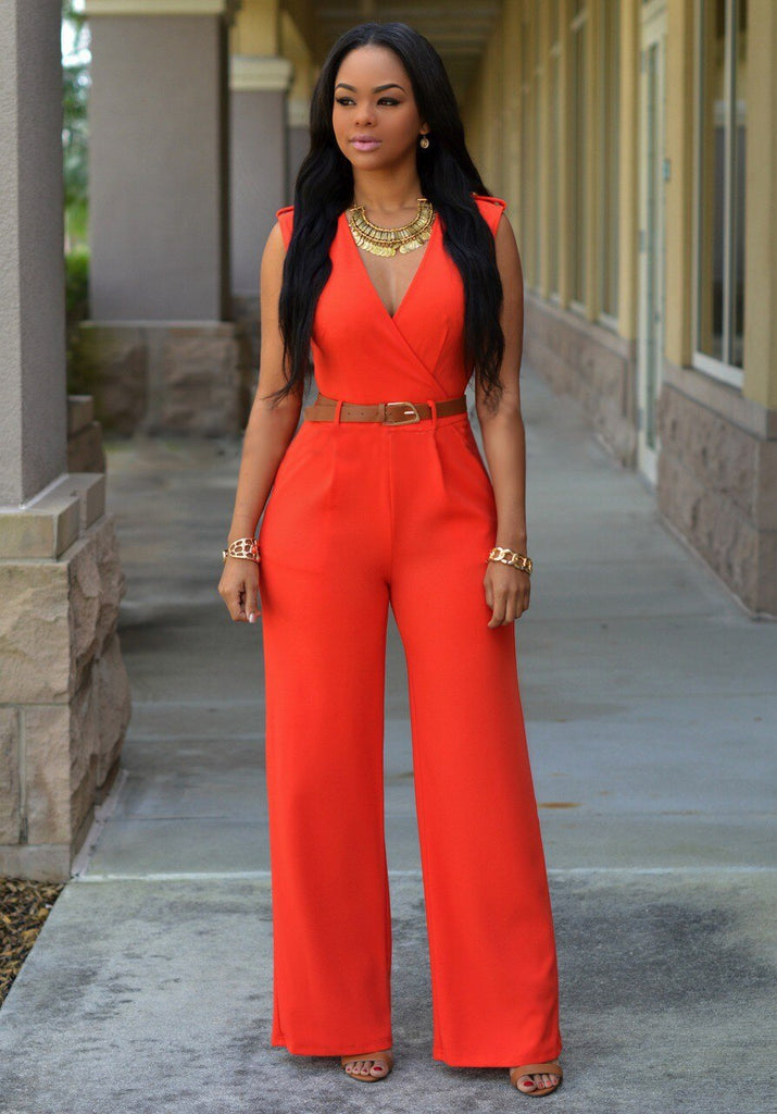 WW | Eleganter V-Ausschnitt Jumpsuit