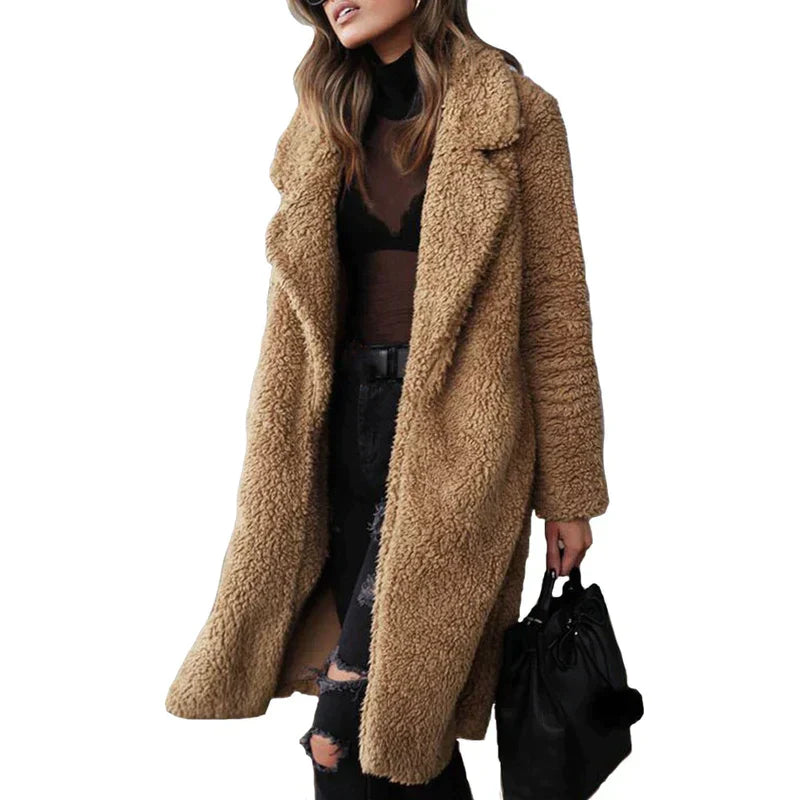 WW | Lange Damenmantel mit Plüschfutter - Bequeme Winterjacke