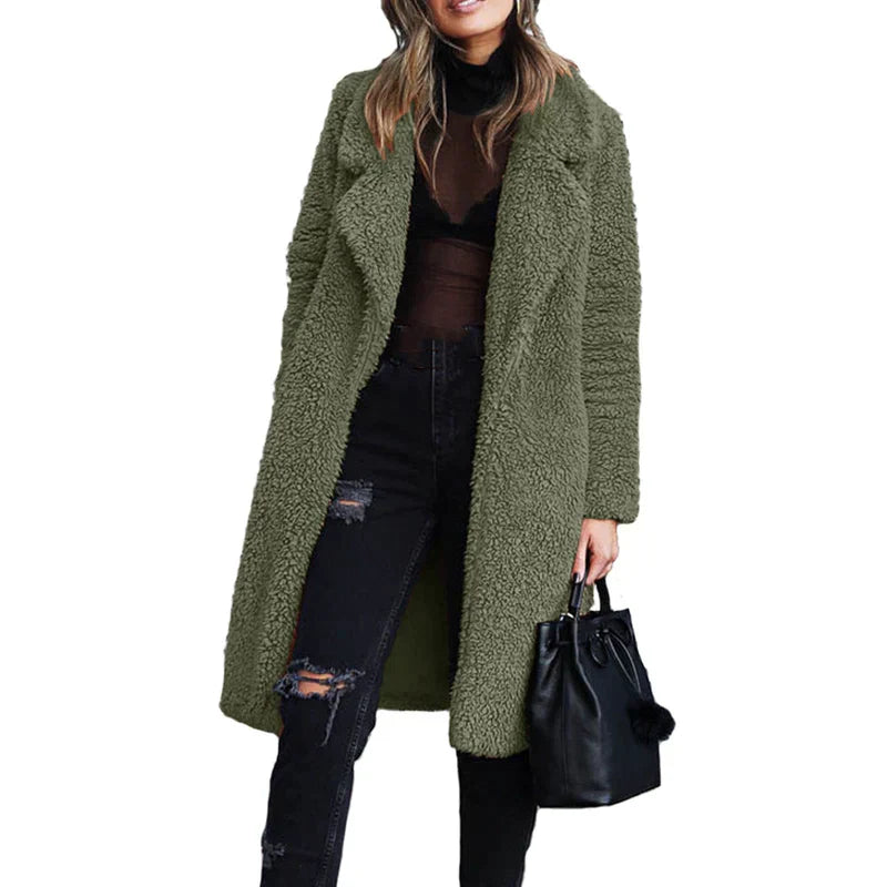 WW | Lange Damenmantel mit Plüschfutter - Bequeme Winterjacke
