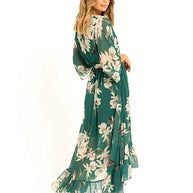 WW | 3/4 Arm V-Ausschnitt Maxikleid für Eleganz