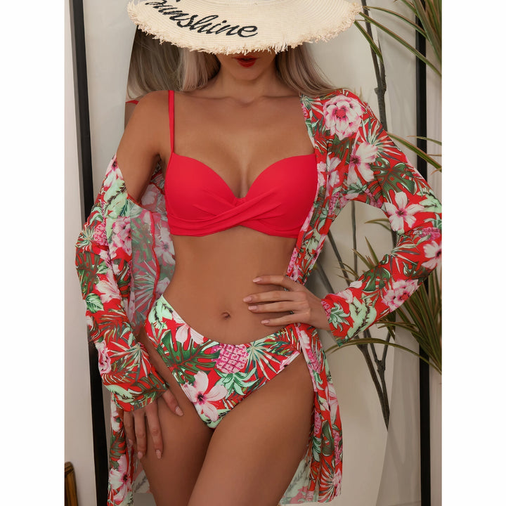 W&W Mode in-1-Bikini-Set mit Blumenmuster (Bestseller)