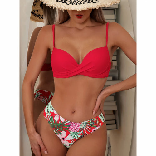 WW-in-1-Bikini-Set mit Blumenmuster (Bestseller)