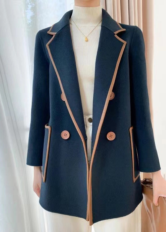 WW | Patchwork Wollmäntel Peter Pan Kragen Doppelbrust