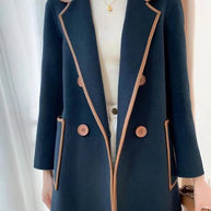 WW | Patchwork Wollmäntel Peter Pan Kragen Doppelbrust