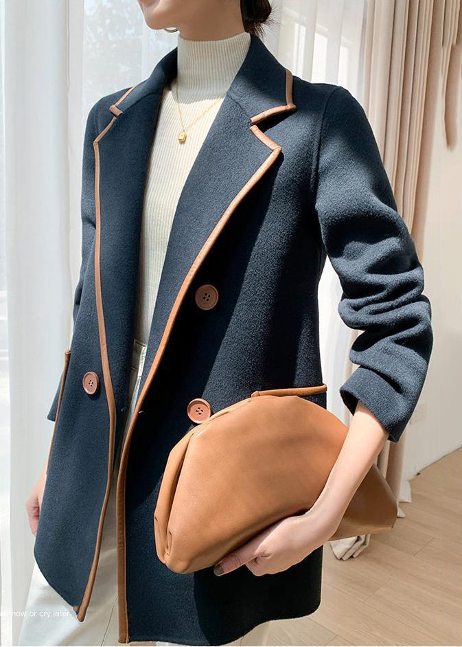 WW | Patchwork Wollmäntel Peter Pan Kragen Doppelbrust