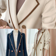 WW | Patchwork Wollmäntel Peter Pan Kragen Doppelbrust