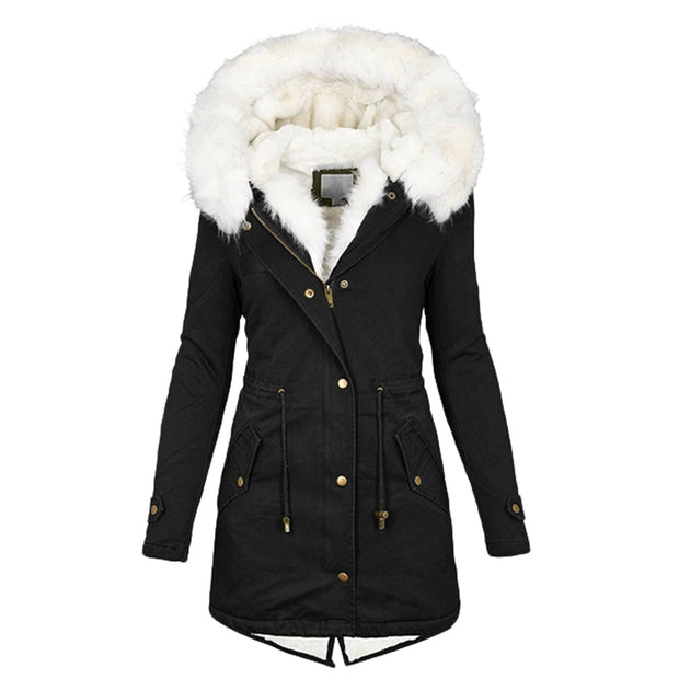 WW Elegante Winterjacke mit Kapuze und Knopfdetail