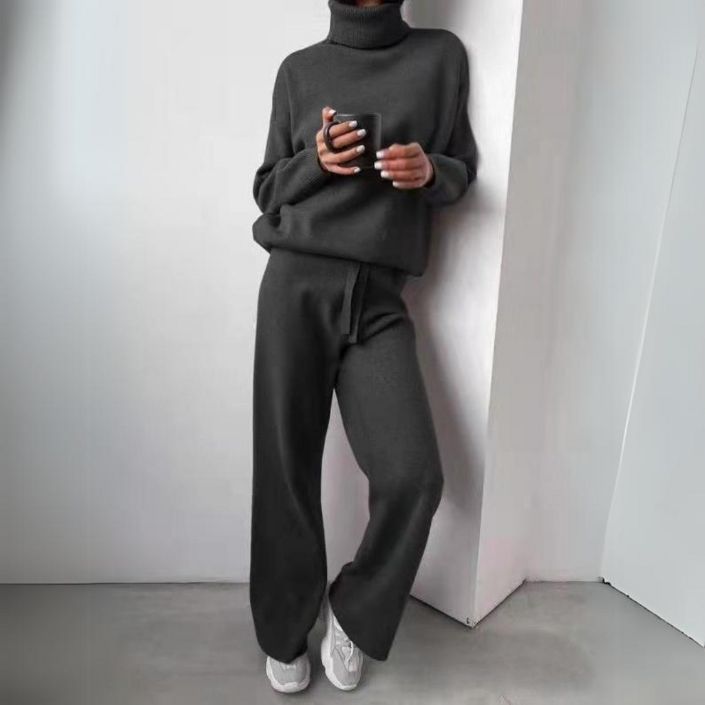 WW | Bequemes 2-Teiliges Set Aus Rollkragenpullover Und Langer Hose