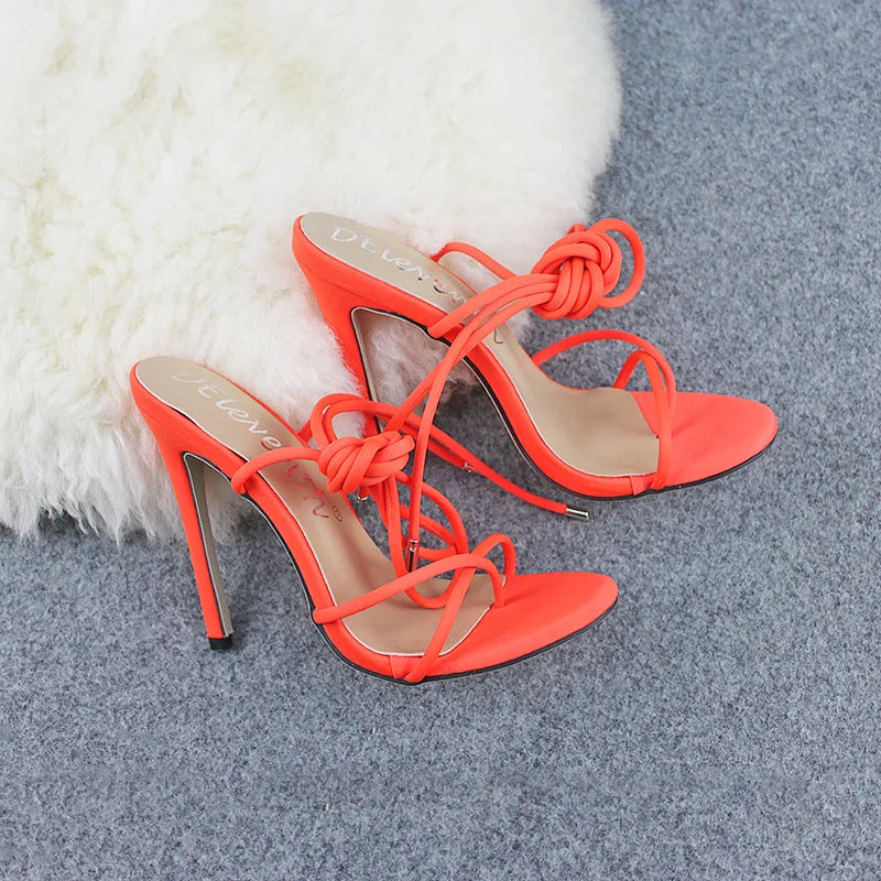 WW | PU-Leder Knöchelband High Heels