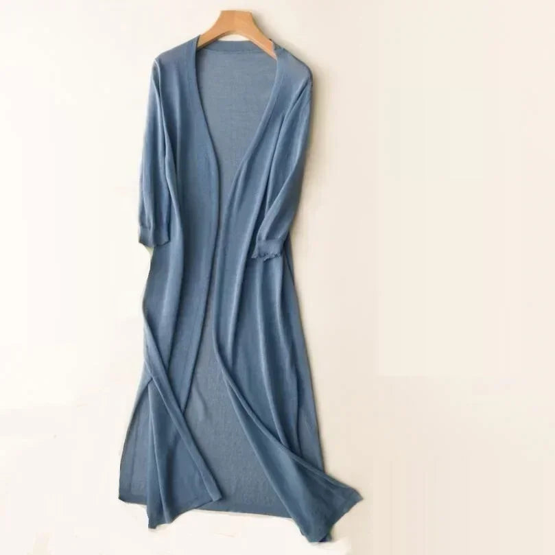 WW | Lange Offene Front Strickjacke