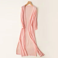 WW | Lange Offene Front Strickjacke