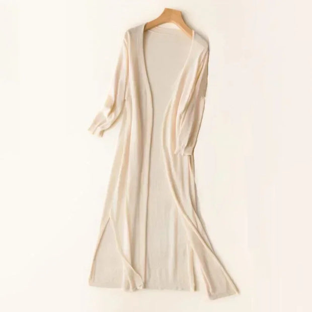 WW | Lange Offene Front Strickjacke