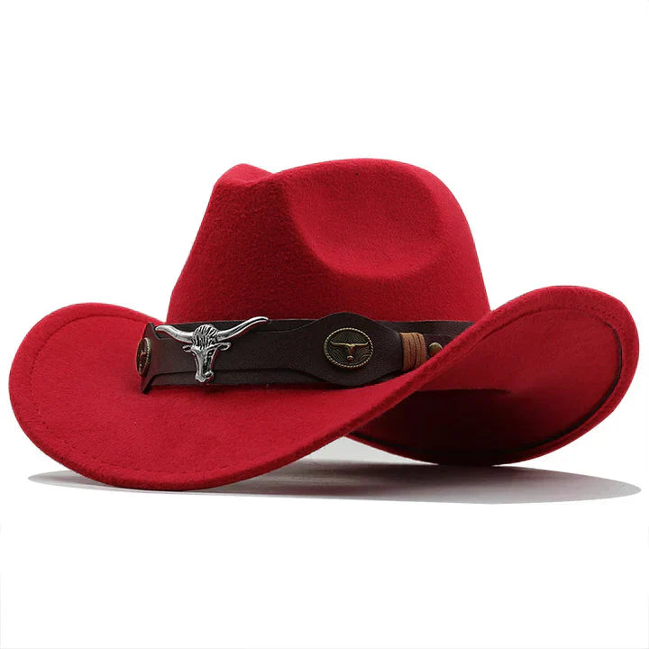 WW | Western-Stil Filzhut Mit Stier-Schnallenband