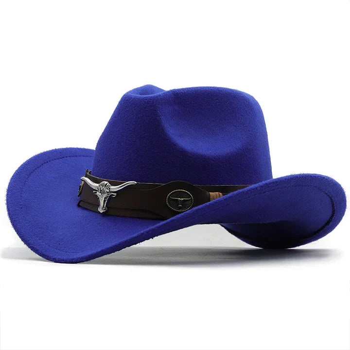 WW | Western-Stil Filzhut Mit Stier-Schnallenband