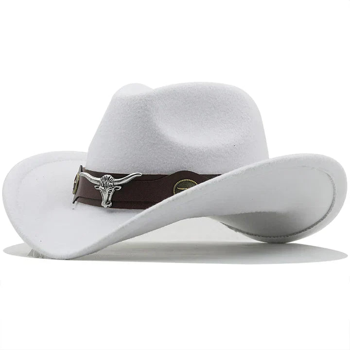 WW | Western-Stil Filzhut Mit Stier-Schnallenband
