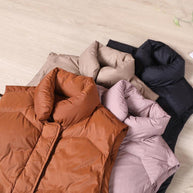 WW | lässige Damen Parka Mäntel Khaki Stehkragen Reißverschluss Daunenjacke