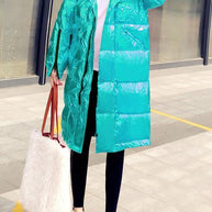 WW | grüner warmer Wintermantel lässige Winterjacke mit Kapuze Reißverschluss Lässige Jacken