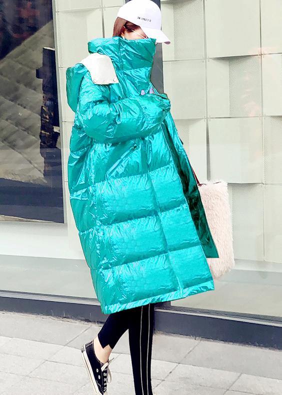 WW | grüner warmer Wintermantel lässige Winterjacke mit Kapuze Reißverschluss Lässige Jacken