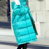 WW | grüner warmer Wintermantel lässige Winterjacke mit Kapuze Reißverschluss Lässige Jacken