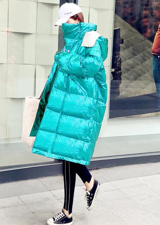 WW | grüner warmer Wintermantel lässige Winterjacke mit Kapuze Reißverschluss Lässige Jacken