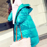 WW | grüner warmer Wintermantel lässige Winterjacke mit Kapuze Reißverschluss Lässige Jacken