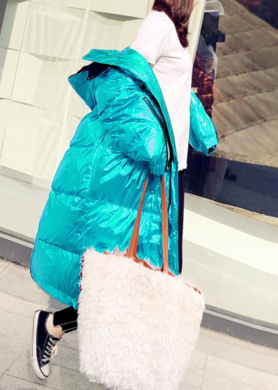 WW | grüner warmer Wintermantel lässige Winterjacke mit Kapuze Reißverschluss Lässige Jacken