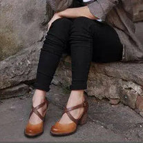 WW | Hellbraune Sommer Leder High Heels