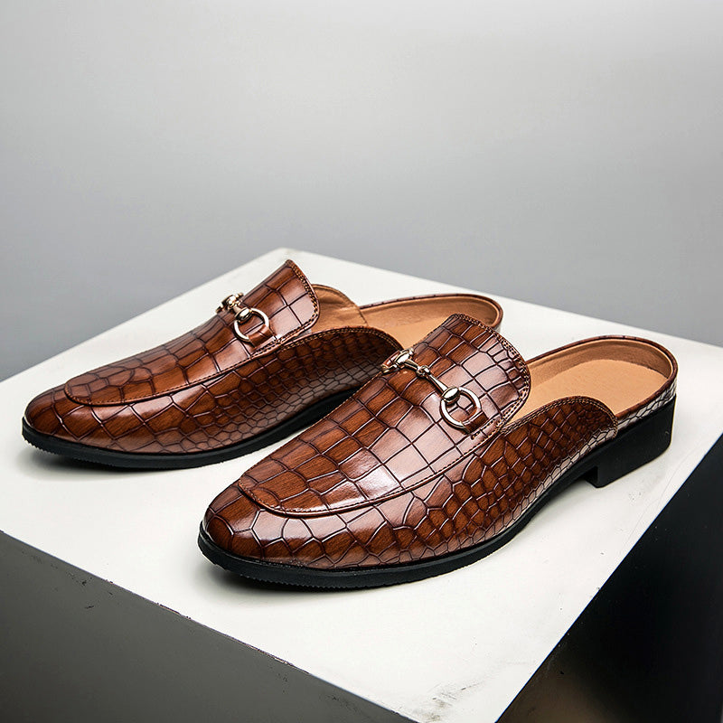 WW | Leder Loafer Slipper Mit Krokodilsmuster