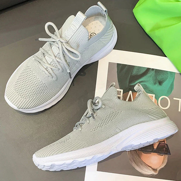 WW | graue atmungsaktive Damen Sneaker-Schuhe