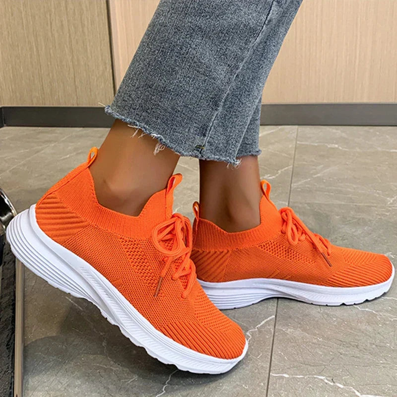 W&W Mode | graue atmungsaktive Damen Sneaker-Schuhe
