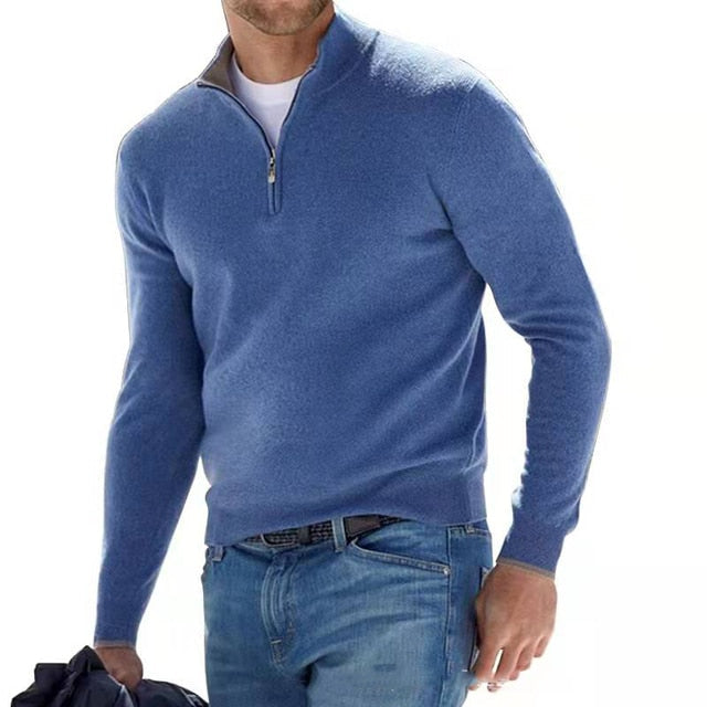 W&W Mode | Merino V-Ausschnitt Pullover mit Reißverschluss